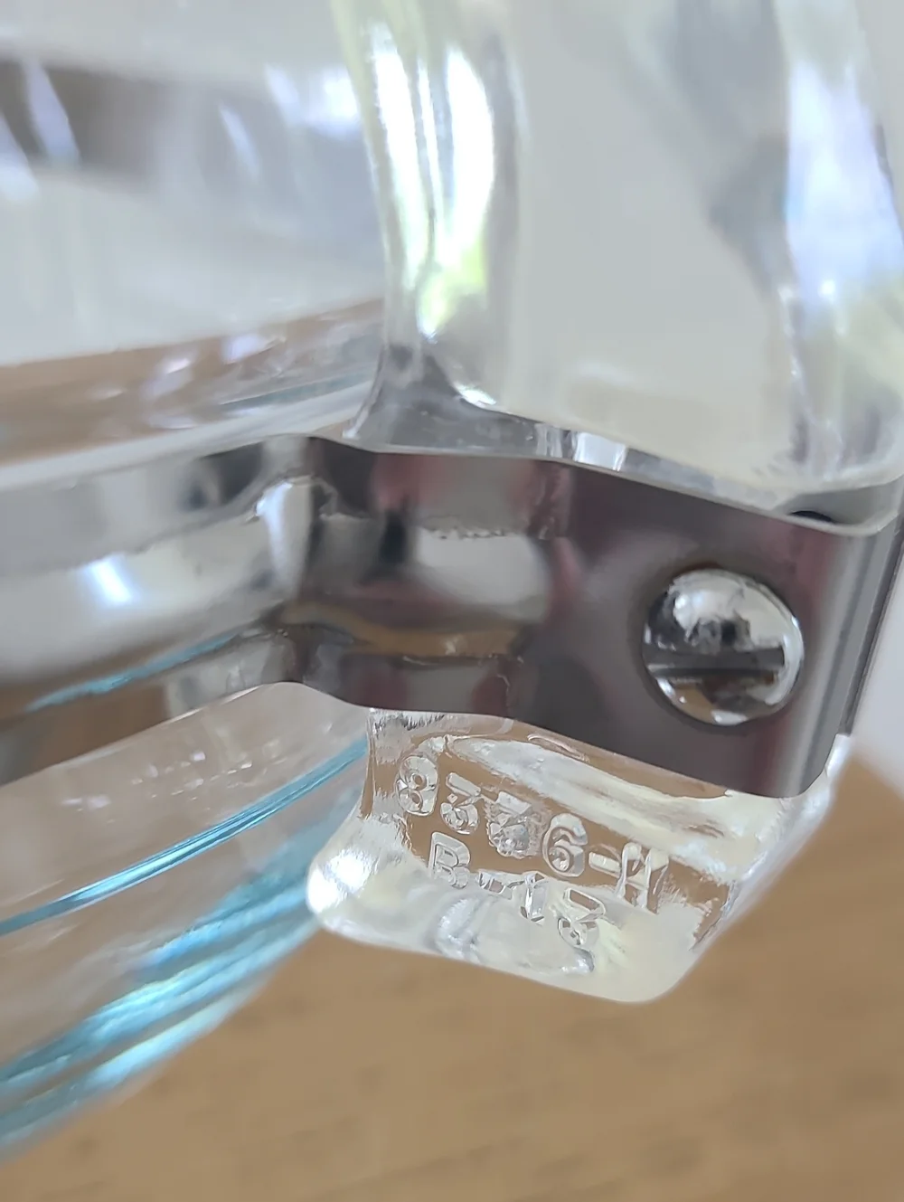 Vintage Pyrex Clear Glass Teapot with Silver Band